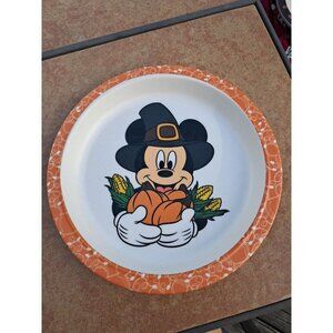 Vintage Disney Autumn Harvest Mickey Mouse Plate Thanksgiving